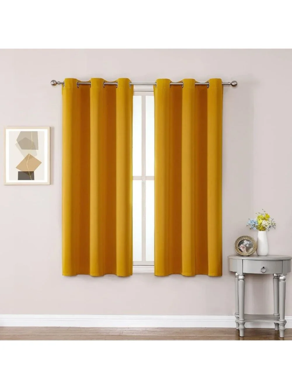 Room Darkening Curtains for Bedroom & Living Room, 63 Inch Length, Light